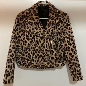 Zara Leopard Motorcycle Style Jacket